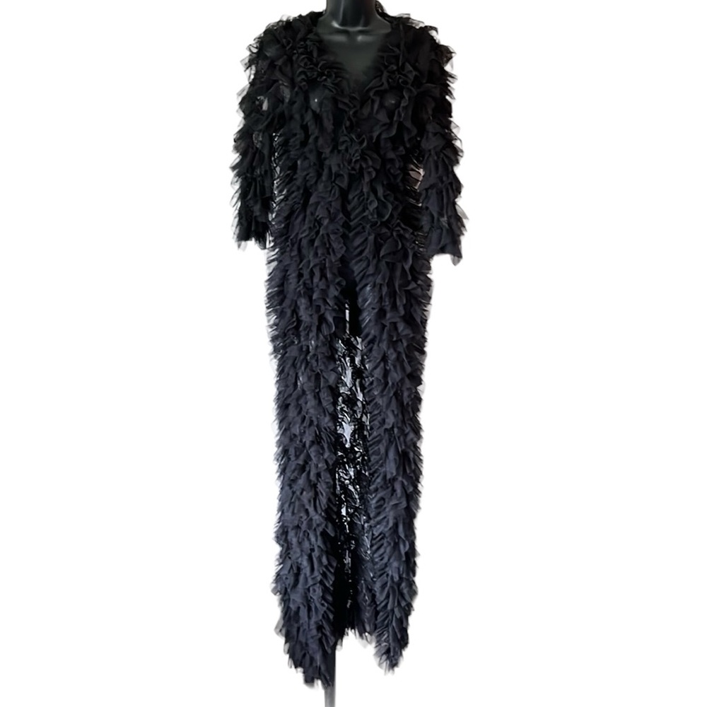 Kiki Riki Dolls Kill Black Ruffled Black Tulle Cardigan Small